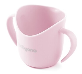 BabyOno ergonomický tréninkový hrnek s oušky Flow 6m+ růžový