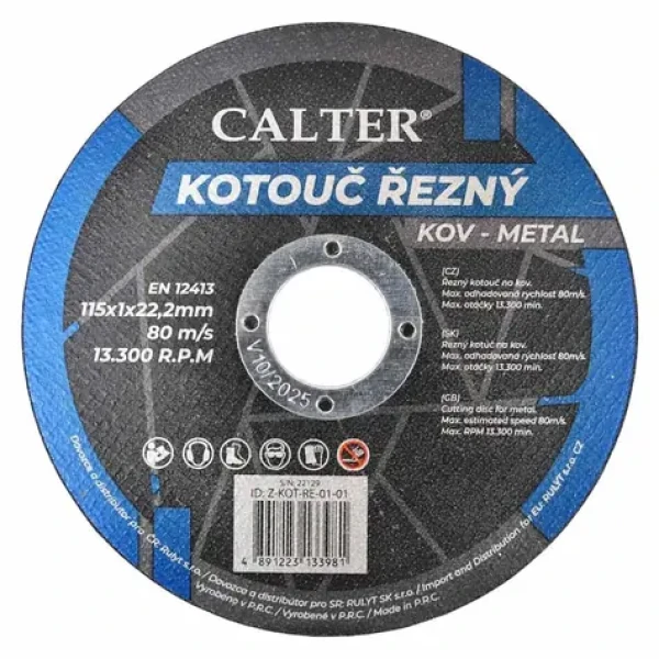 RULYT CALTER Řezný kotouč / Řezný kotouč / 115 x 1 x 22,2 mm