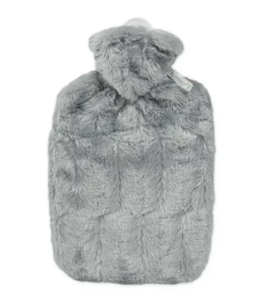 Hugo Frosch Classic Termofor s obalem z umělé kožešiny – šedý s podšívkou (4250098505703)