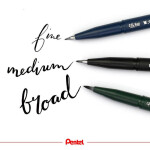 Pentel Brush Sign Pen Pigment sada 3 ks černý inkoust