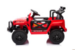 Mamido Elektrické autíčko OFFROAD červené 12V Vysoký podvozek, široké sedadlo, Odpružené nápravy, 2,4 GHz Dálkové ovládání LED světla