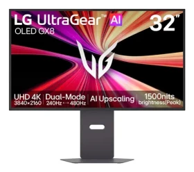 31,5" LG UltraGear Evo AI 32GX870B-B černá / Monitor / Tandem OLED / 4K UHD 240Hz / Full HD 480Hz / HDR500 / USB-C 90W (32GX870B-B.AEU)