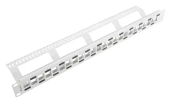 Lanberg PPKS-1224-S šedý / Patch panel / Modulární (Keystone) / prostřídané porty / 1U / 19" (PPKS-1224-S)
