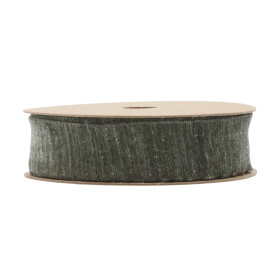 Chic Antique Dekorativní stuha Moss 5 m, zelená barva, textil