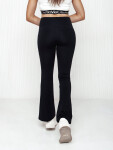 Dámské zvonové kalhoty s vysokým pasem SLIMLINE black FashionStreet UY2147 M