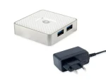 Conceptronic USB hub 4x USB-A 3.0 bílý / USB-A hub / Micro-B / napájecí adaptér 5V/2A (HUBBIES03W)