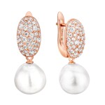 Náušnice s 11 mm Kasumi perlou Silvanni Gold - stříbro 925/1000, Zlatá Bílá