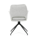 Židle jídelní, krémová látka, noha černý kov, otočný mechanismus 360°
