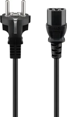 Goobay síťový napájecí kabel k PC a monitoru rovný černý / Napájecí kabel / 2 m (50098)