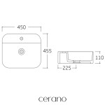 CERANO - Umyvadlo keramické - na desku - Vico - bílá lesklá - 45x45,5 CER-680336