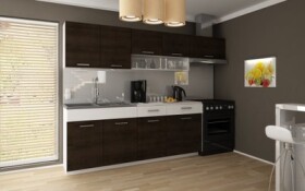 FRONTI Kuchyňská linka TATIANA 240/180 - Wenge + bílý mat