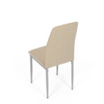 Židle jídelní, béžová látka, šedé kovové nohy