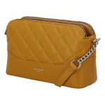 Módní prošívaná dámská koženková crossbody Freay, žlutá