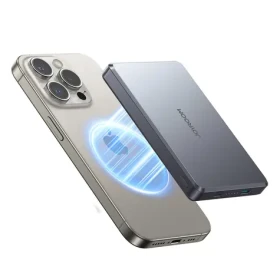 Joyroom JR-PBM08 šedá / Powerbanka / 10000mAh / 20W / 1x Lightning + 1x USB-C + bezdrátové nabíjení (6956116729707)