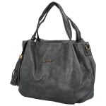 Trendová dámská koženková kabelka Elpoko, šedá