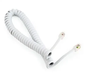 Gembird telefonní natahovací kabel 4P4C 2m bílá / 2x RJ10 (TC4P4CS-2M-W)