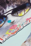 Halenka s 3D grafikou kočky v mátové barvě UNI