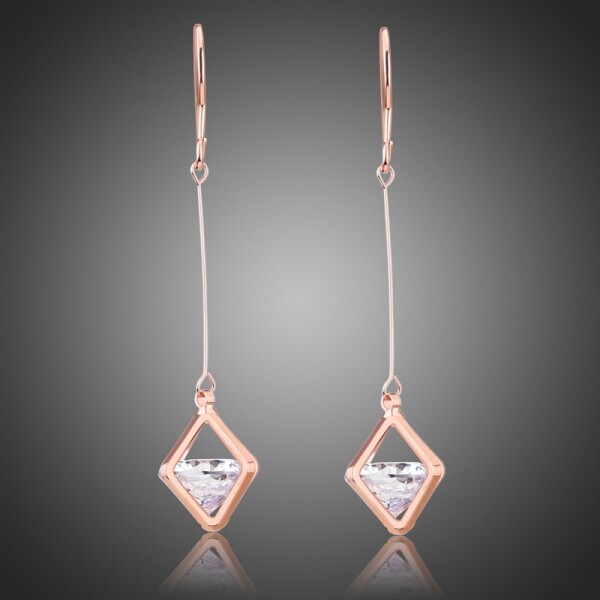 Náušnice Swarovski Elements Ferrera, Bílá/čirá