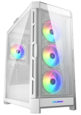 COUGAR Duoface Pro RGB bílá / PC skříň / ATX / micro-ATX / mini-ITX / RGB / průhledná bočnice / bez zdroje (CGR-DUOFACE PRO RGB W)