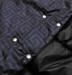 Černou oboustranná dlouhá bunda s kapucí (p22-6638-1) odstíny fialové 54