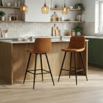 Barová židle, žlutá, látka,AUB-X7015 YEL2