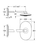 GROHE - Rainshower Horní sprcha Duo 360, 2 proudy, sprchové rameno 45 cm, měsíční bílá 26254LS0