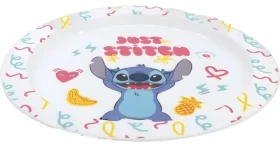 STOR Dětský jídelní talíř Stitch Palmy / Plast / Bez BPA / Vhodný do mikrovlnky (75047)
