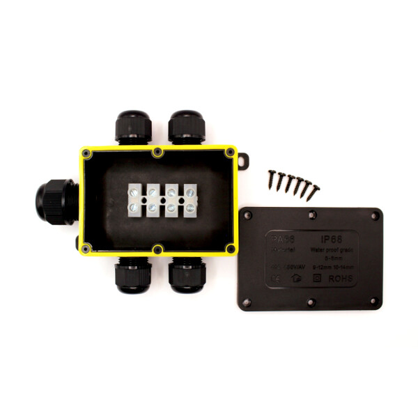 Kabelová spojka DRÁTEK - IP68 100x70, 5 vývodů 9-12mm, 4pin