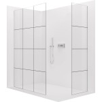 CERANO Sprchová zástěna Walk-in Crystal T L/P - 8 mm - bezvzpěrový systém - chrom, industriální sklo - 90x90x200 cm
