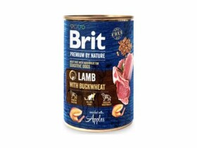Brit Premium by Nature Lamb with Buckwheat 400 g / Konzerva pro psy / Masové paté pro psy s citlivým trávením (8595602538621)