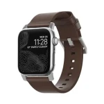 Nomad Leather kožený řemínek pro Apple Watch (38 40 mm) hnědá kůže stříbrná přezka (NM1A3RSM00)