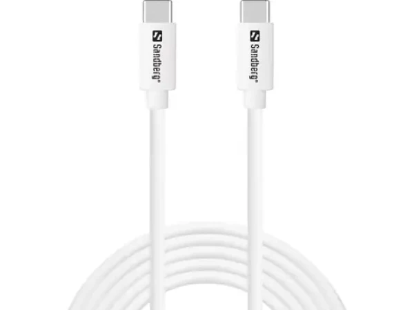Sandberg SAVER USB-C Cable 2M 65W bílá / nabíjecí kabel USB-C na USB-C