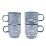 Sada 4 ks keramických hrnků SKY BLUE, 290 ml