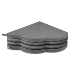 PLUSH NEST PLUSH NEST Plyšová hrací podložka ve tvaru květu Samet 120 × 120 × 5 cm šedá