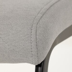 Židle jídelní, světle šedá látka, černé kovové nohy