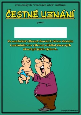 Joke21 Certifikát - čestné uznání - Svaz vzorných otců - č.01