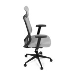 Židle kancelářská, šedá MESH síťovina, šedá látka, plastový kříž, synchronní mechanismus, kolečka pro tvrdé povrchy