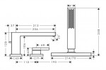 HANSGROHE - Tecturis E Baterie na okraj vany, 3-otvorová instalace, sBox, kartáčovaný bronz 73443140