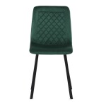 Židle jídelní, zelený samet, kov černý mat