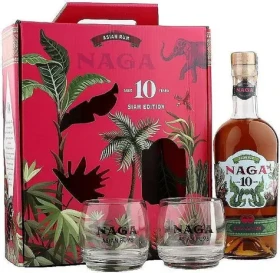 Naga Siam Edition 10 YO / Rum / stařený / Thajsko / se skleničkami / 40 % obj. / 0,7 l (8436599480381)