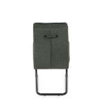 Židle jídelní, taštičkové pružiny v sedáku, madlo na opěráku, zelená látka, černý kov