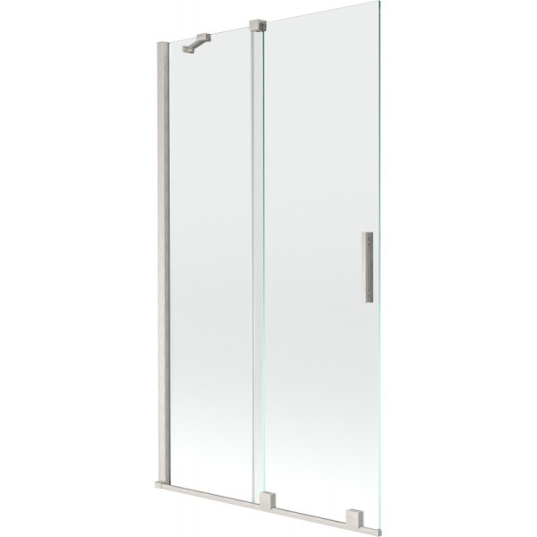 MEXEN/S - Velar dvoukřídlá posuvná vanová zástěna 100 x 150, transparent, nikl kartáčovaný 896-100-000-01-97