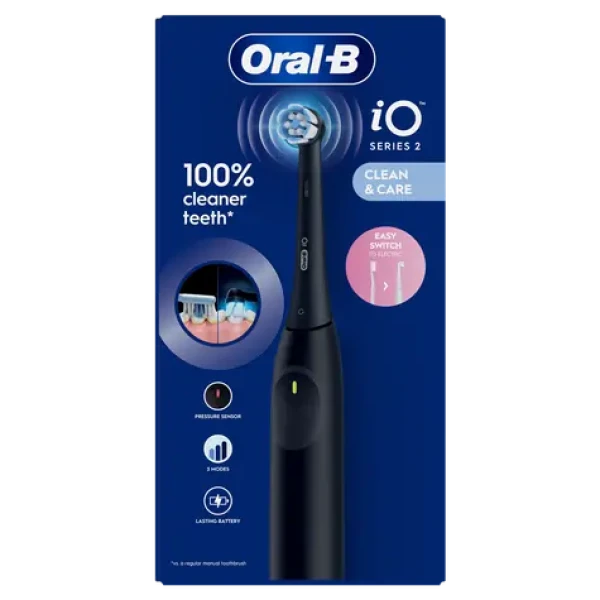 Oral-B iO2 Night Black / Elektrický zubní kartáček / magnetická iO technologie / 3 režimy čištění / senzor tlaku (iO2 Night Black)
