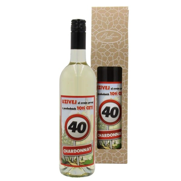 Mediabox Dárkové víno - Vše nejlepší 40 - bílé 750ml