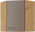 Horní rohová skříňka Bolonia 60x60 GN-72 1F (45°) Barva korpusu: Dub artisan, Barva dvířek: Truffle Grey