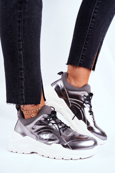 Kožené Sportovní Obuv Sneakers GOE GG2N3040 Stříbrné 39