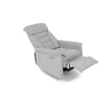 Polohovací křeslo s elektrickým ovládáním, potah stříbrná látka