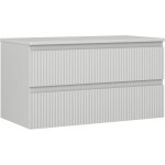 MEXEN/S - Rivel koupelnová skříňka pod umyvadlo 90 cm s deskou, 2 zásuvky, reliéf , šedá mat 91A20-09047-2-BFFC62