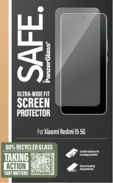 PanzerGlass SAFE černá / Tvrzené sklo / UWF / pro Xiaomi Redmi 15 5G / plně nalepovací (SA16271)