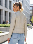 Dámská kožená bunda TY5659 smetenová - FashionStreet XL